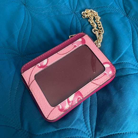 Coach Pink and Red Cherry Card Holder - Picture 2 of 2